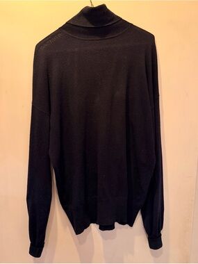 Helmut Lang Navy Blue Turtleneck Sweater